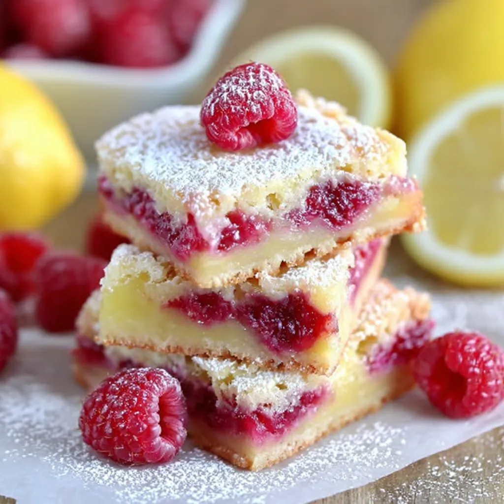 A stack of raspberry lemon bars.