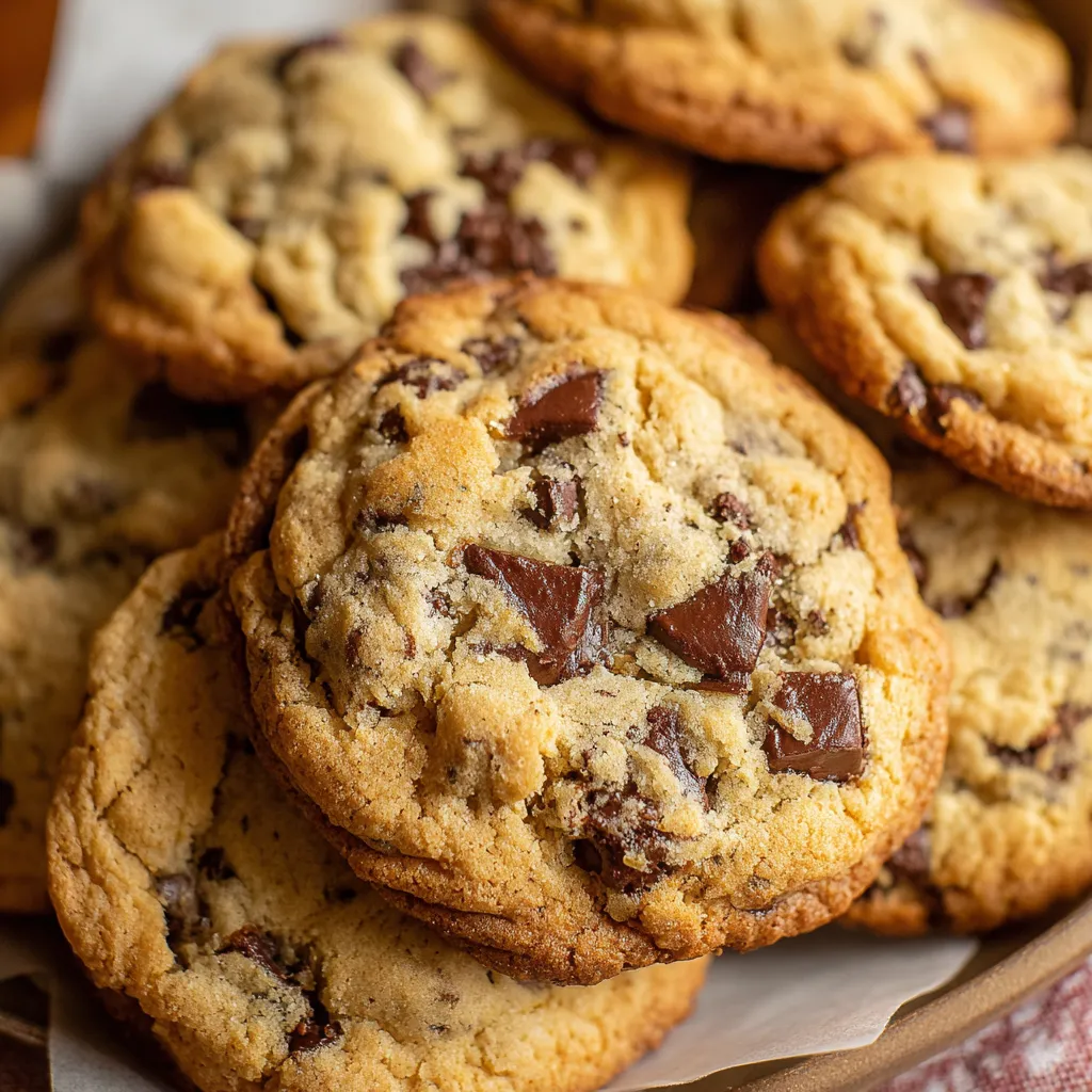 A plate of cookies with chocolate chips and peanut butter.
