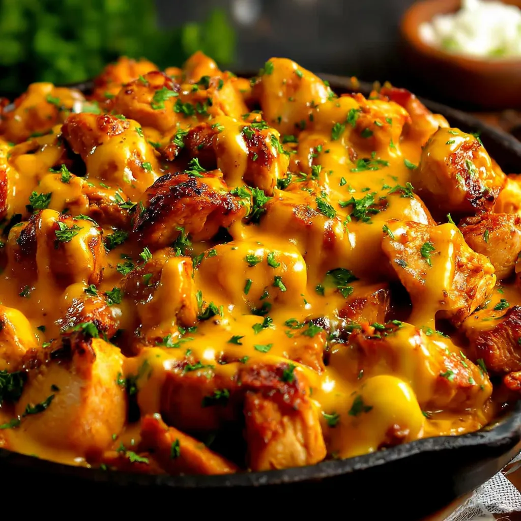 A skillet of Texas Roadhouse Butter Chicken.
