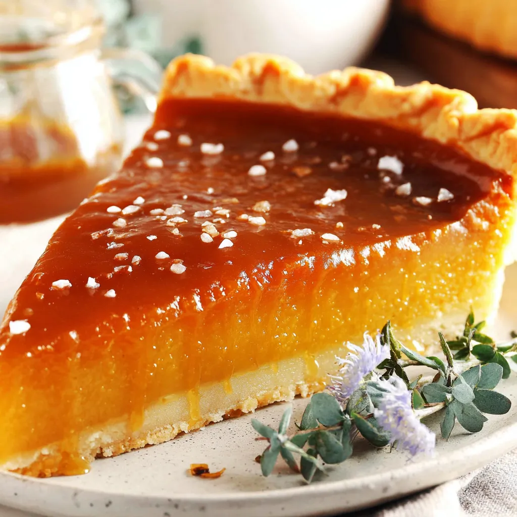 A slice of salted honey pie.