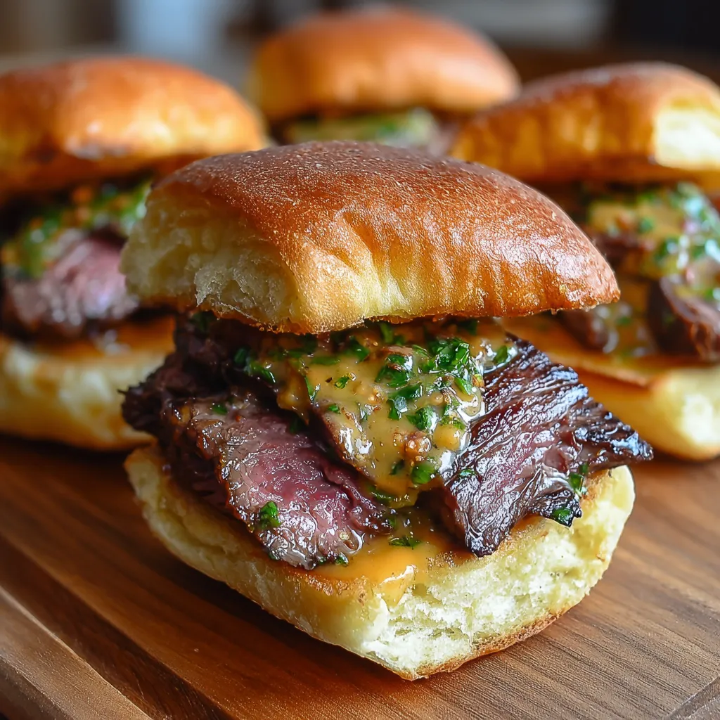 A plate of cowboy butter steak sliders.