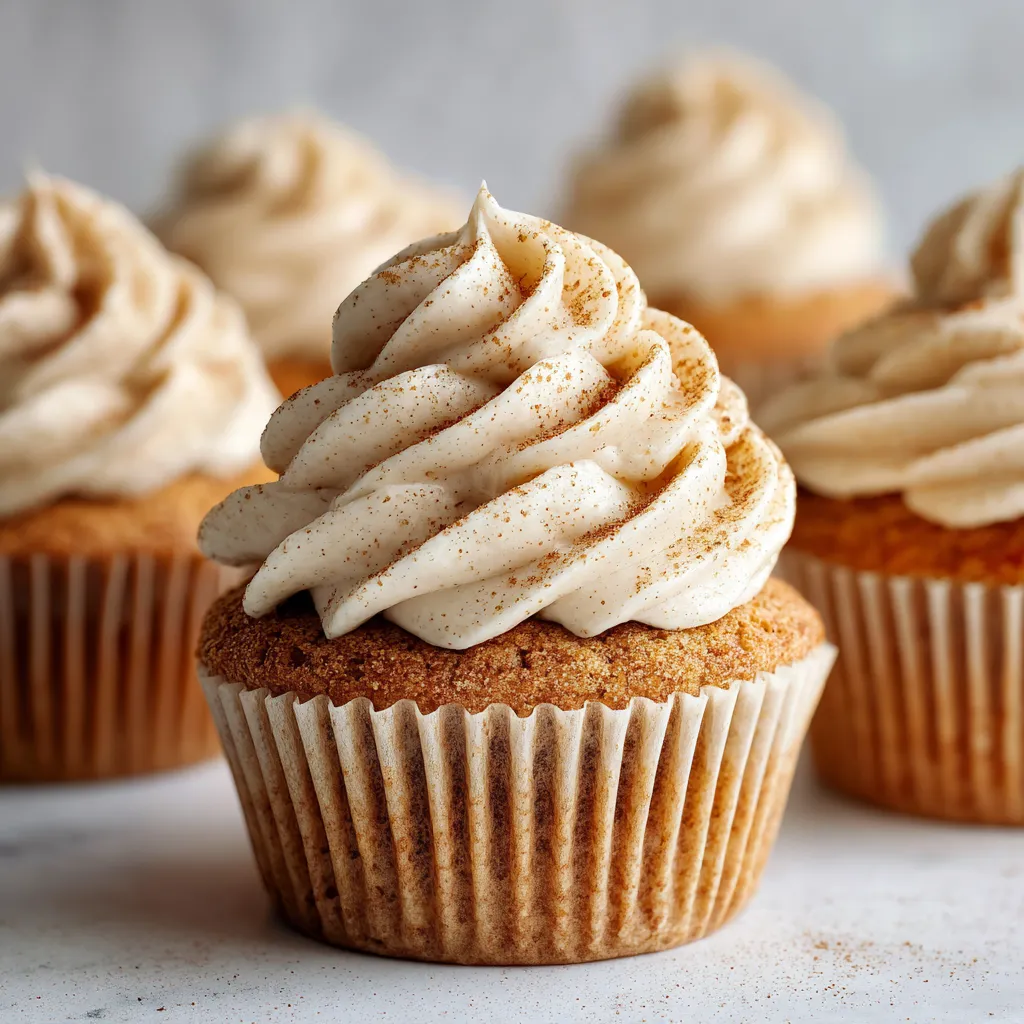 A cupcake with a white frosting and a brown top.