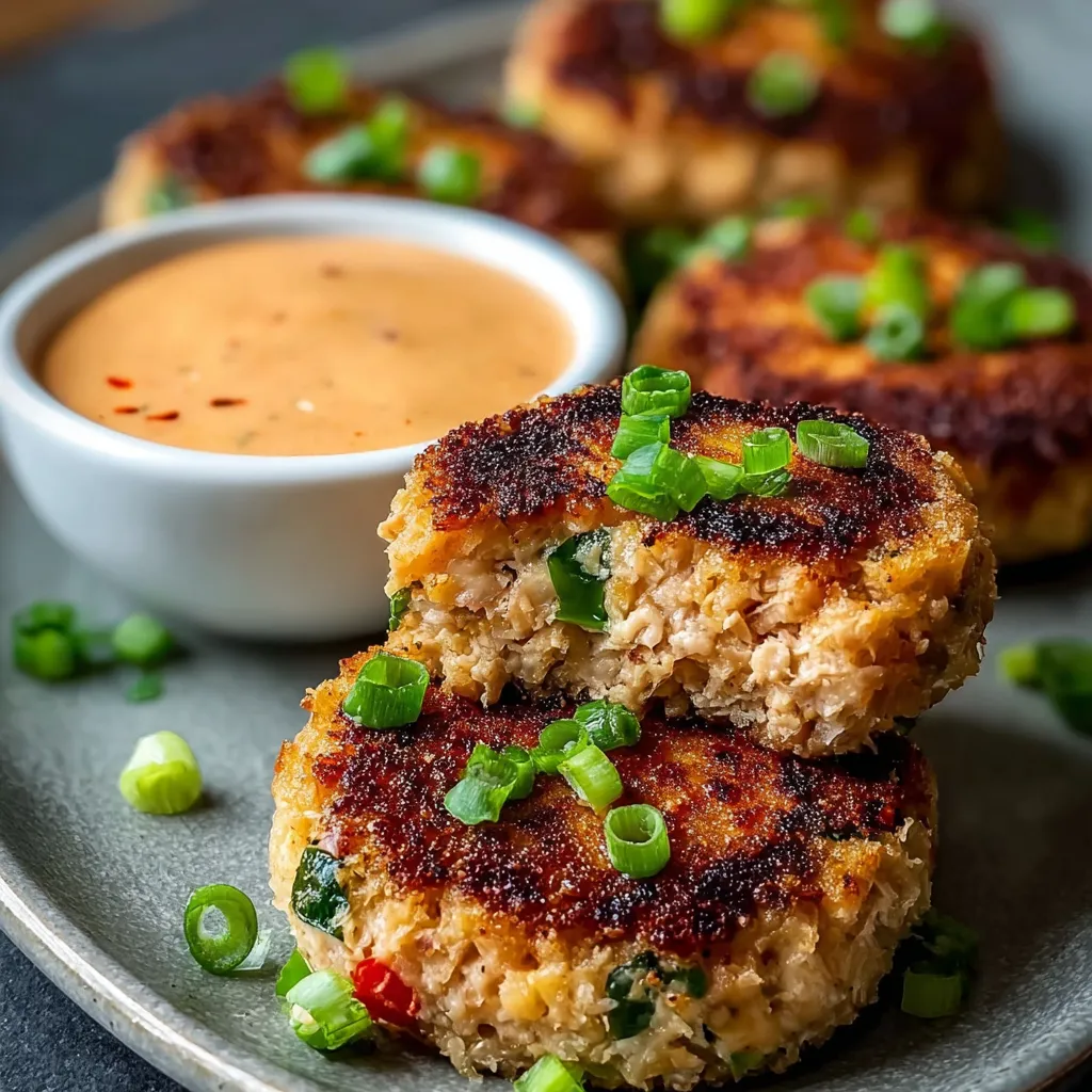 Asian tuna cakes with spicy mayo.