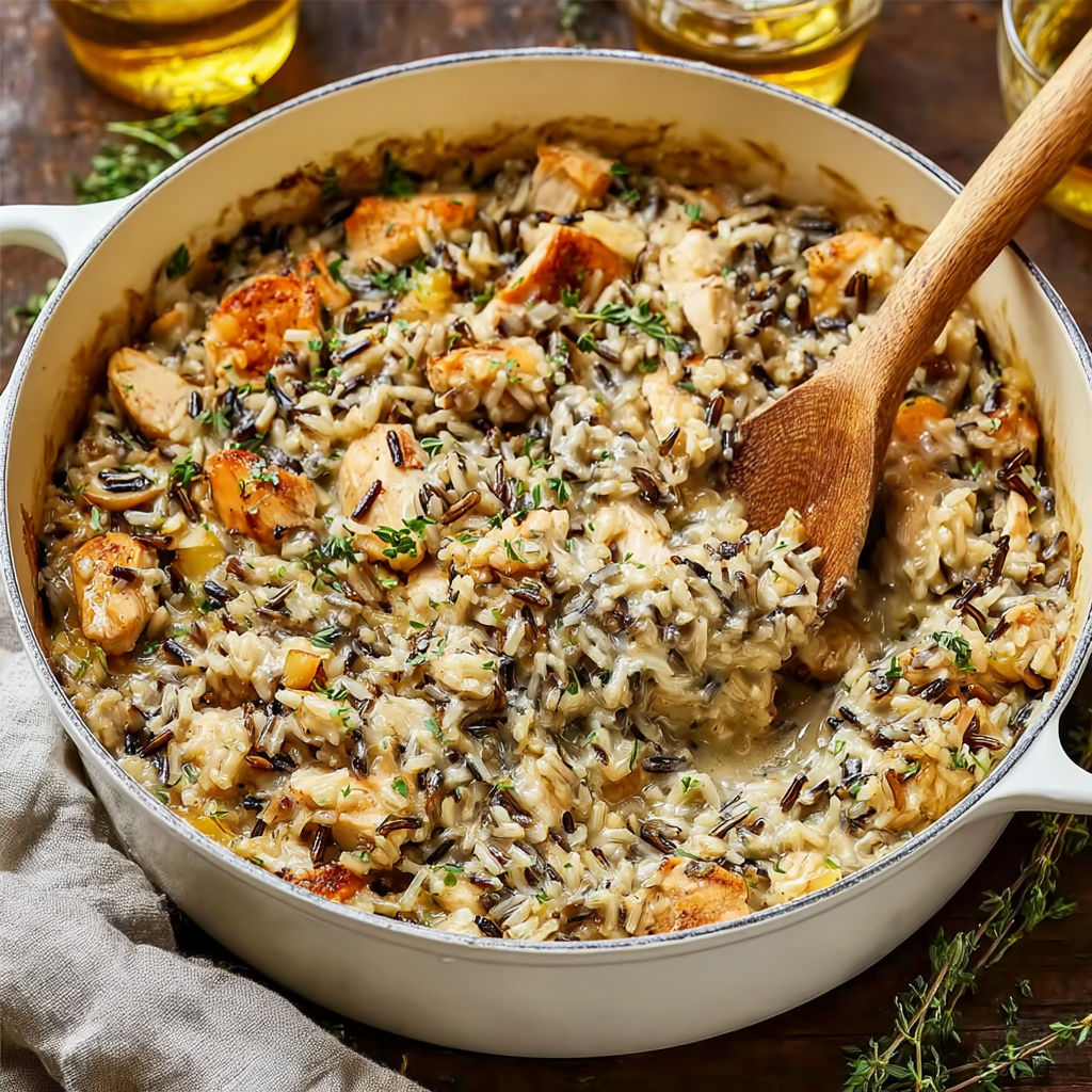 A bowl of rice with chicken and vegetables.