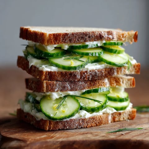 A stack of cucumber sandwiches.