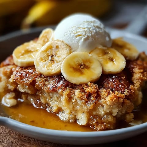 A slice of Southern Banana Cobbler.