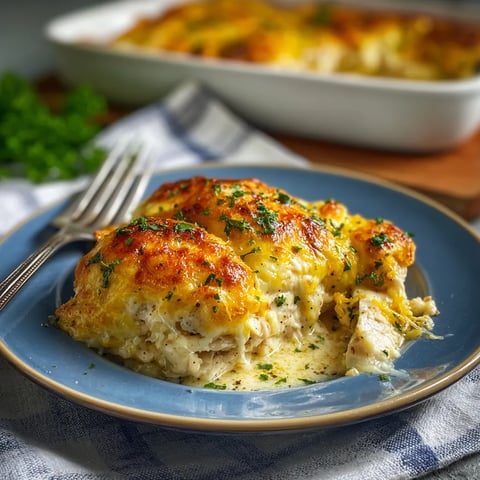 A plate of low carb chicken casserole.