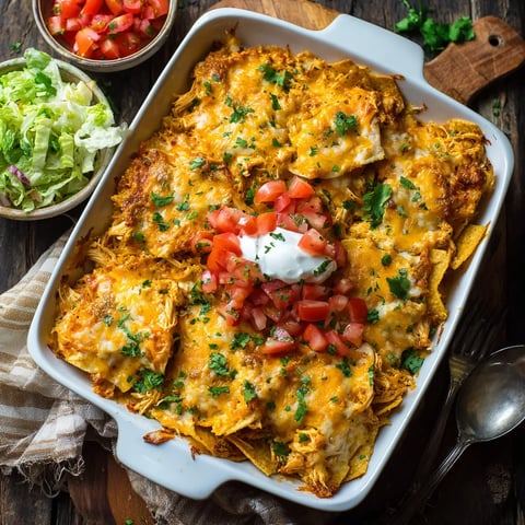 A dish of Doritos Casserole with Chicken.