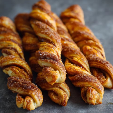 Twisted dough with sugar and cinnamon.